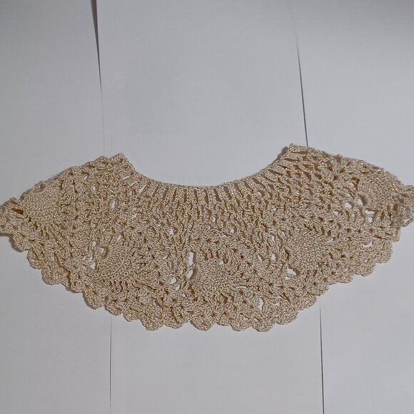Boho Crochet Collar Cream with Gold - Picture 8 of 9